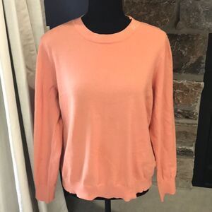 NWT Calvin Klein Jeans Women's Crew Neck Long Sleeve w Monogram, M, Tea Rose